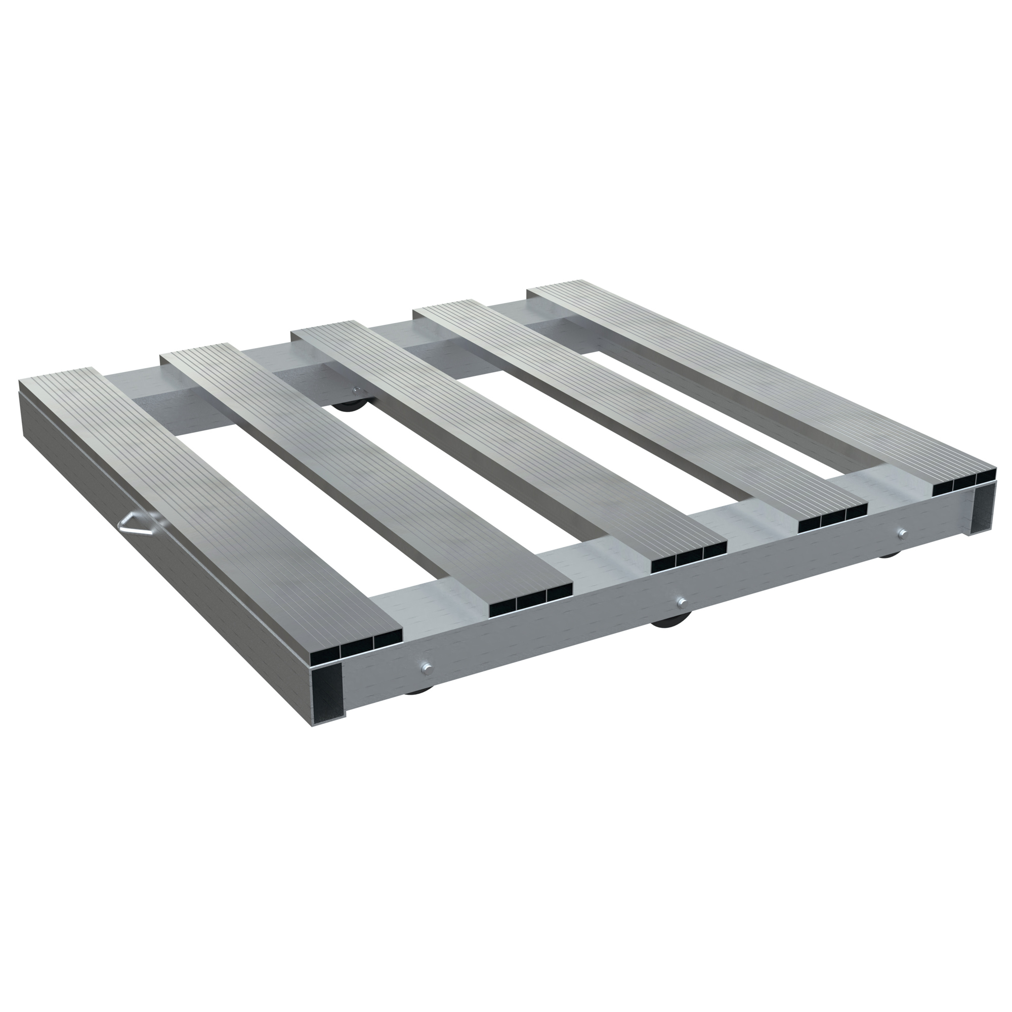 Vestil Roller Pallet Dolly - 48in. x 48in., 6 Rollers, Aluminum, 4000-Lb. Capacity, Model# DOL-PT-4848-6NT